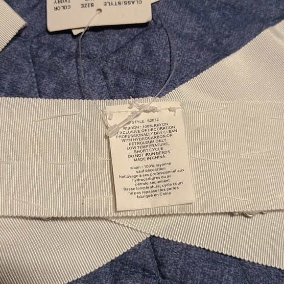 David's Bridal ivory rhinestone sash - Picture 8 of 9